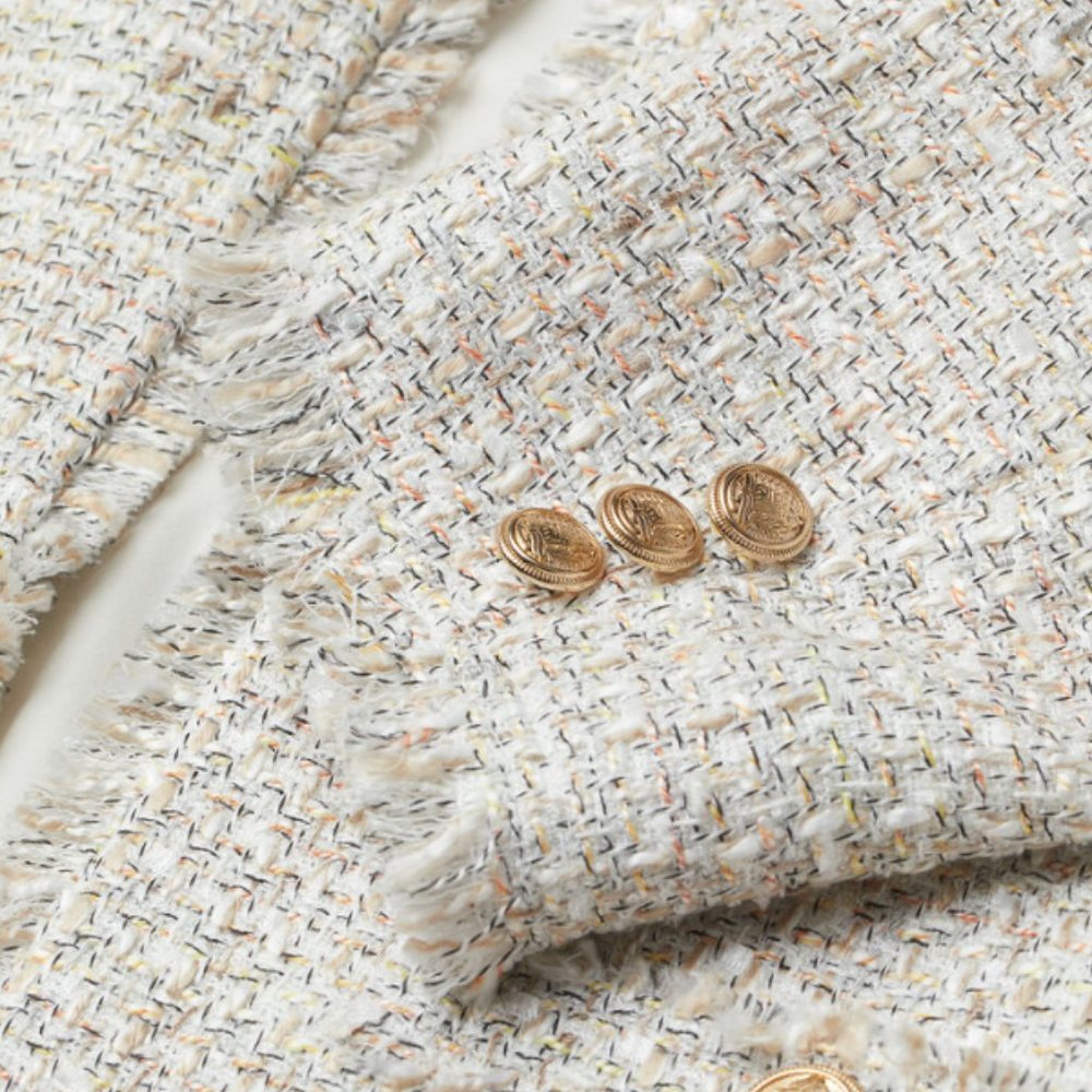 H&M Cream Blazer with Textured Knit Design - Picture 5 of 9